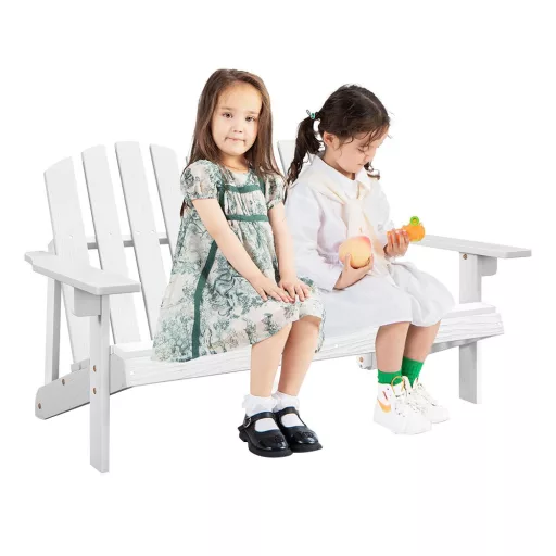 Sedia Adirondack per bambini a 2 posti, bianca