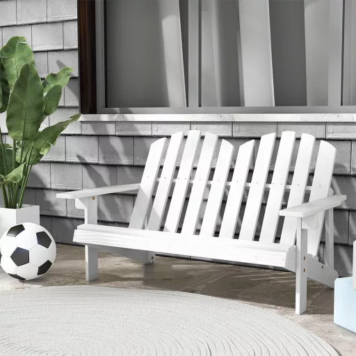 Sedia Adirondack per bambini a 2 posti, bianca