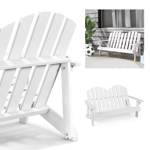 Sedia Adirondack per bambini a 2 posti, bianca