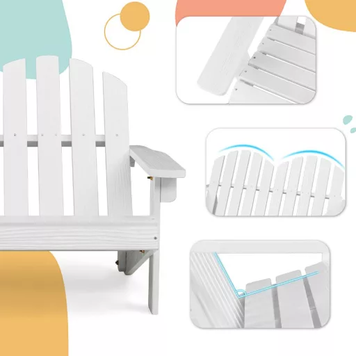 Sedia Adirondack per bambini a 2 posti, bianca
