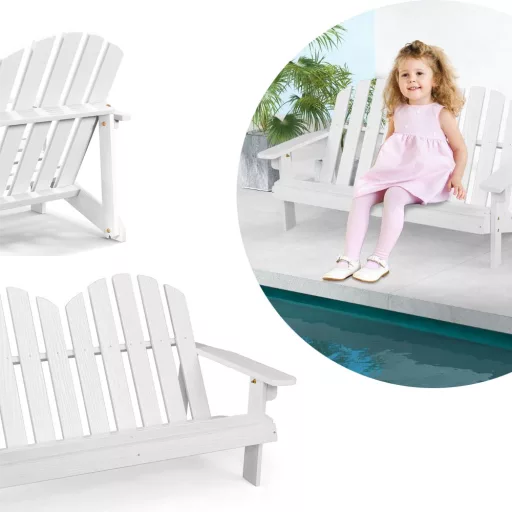 Sedia Adirondack per bambini a 2 posti, bianca