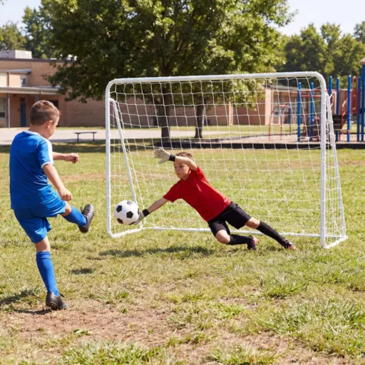 Porta da calcio con rete rimovibile