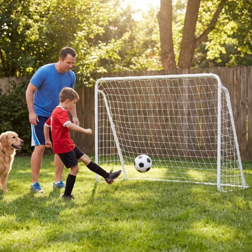 Porta da calcio con rete rimovibile