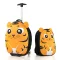 Set di valigia e zaino per bambini con ruote, arancione