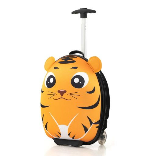 Set di valigia e zaino per bambini con ruote, arancione