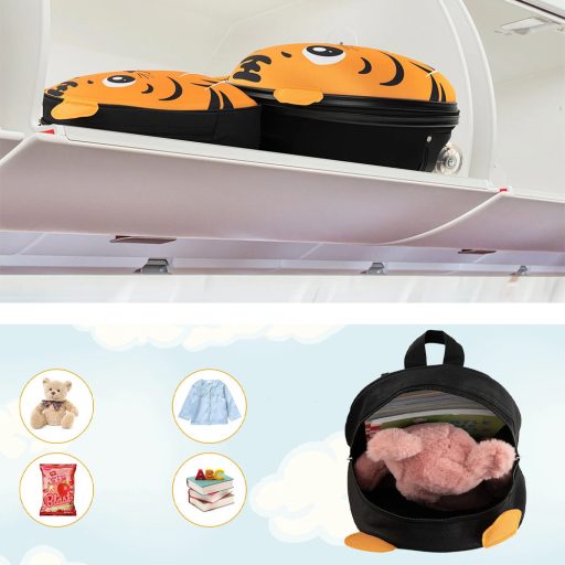 Set di valigia e zaino per bambini con ruote, arancione