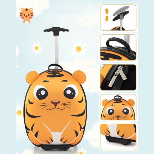 Set di valigia e zaino per bambini con ruote, arancione