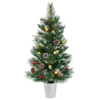   Albero di Natale Artificiale Decorato con 20 Luci LED Calde, 90cm