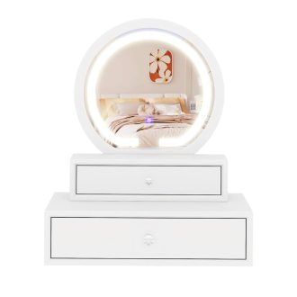 Specchio da Trucco da Tavolo con 2 Cassetti