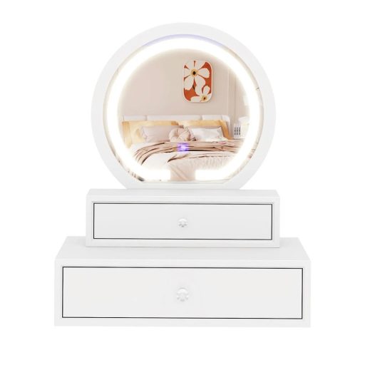Specchio da Trucco da Tavolo con 2 Cassetti