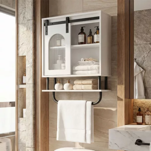 Mobile da bagno con porta asciugamani e ripiano aperto