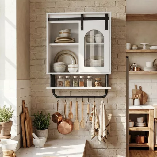 Mobile da bagno con porta asciugamani e ripiano aperto