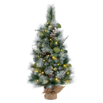 Albero di Natale Mini con Luci LED Calde, 90cm