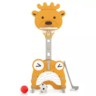 Canestro da Basket Regolabile 4-in-1 con Anelli, Arancione