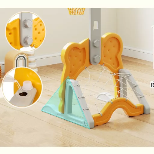 Canestro da Basket Regolabile 4-in-1 con Anelli, Arancione