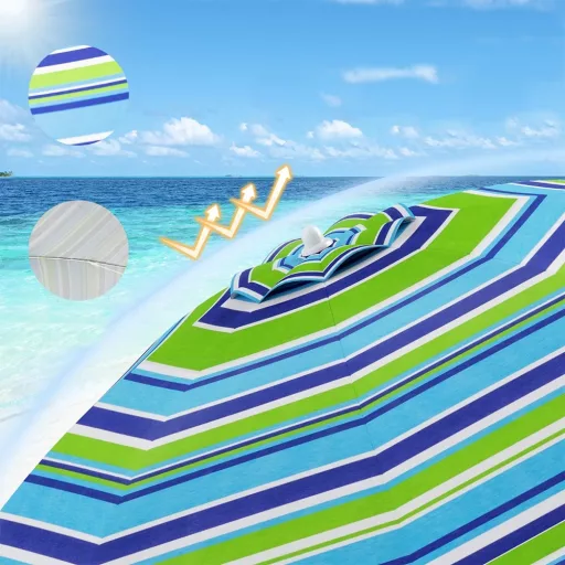 Ombrellone da spiaggia inclinabile 198 cm blu