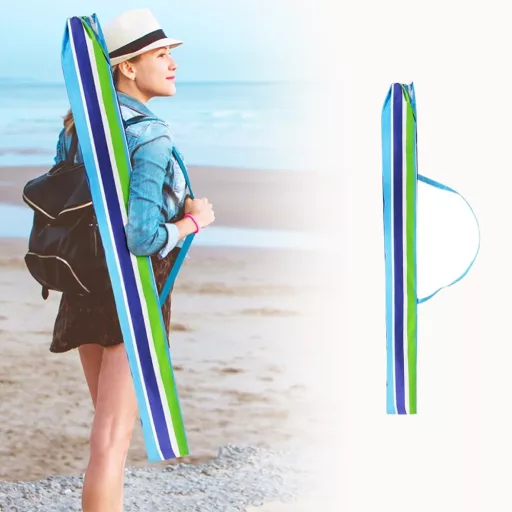 Ombrellone da spiaggia inclinabile 198 cm blu