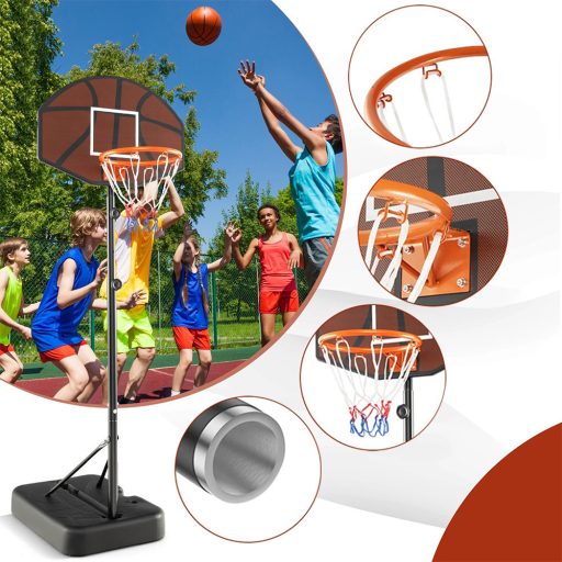 Canestro da Basket Regolabile per Bambini Marrone