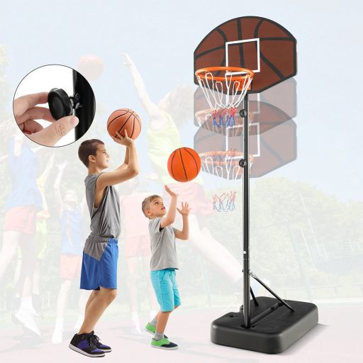 Canestro da Basket Regolabile per Bambini Marrone