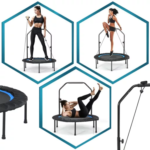 Trampolino fitness con maniglia