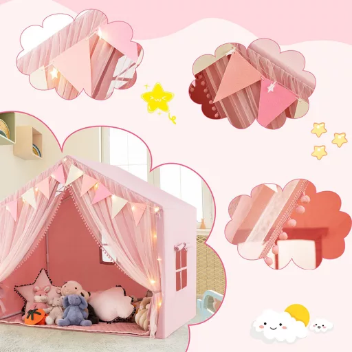 Tenda da Gioco con Luci a Stella, Rosa