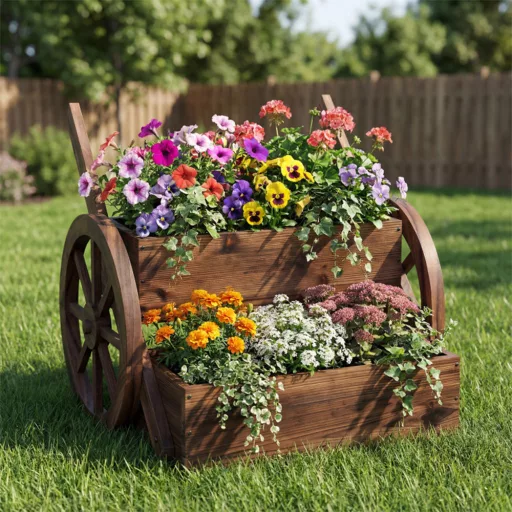Carrello portafiori da giardino