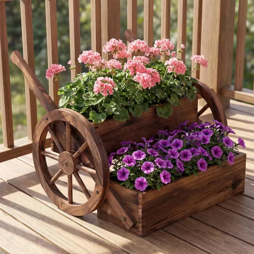 Carrello portafiori da giardino