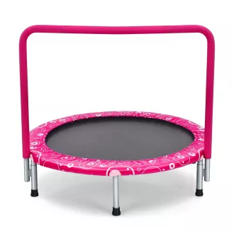 Trampolino Pieghevole per Bambini con Maniglia, Rosa