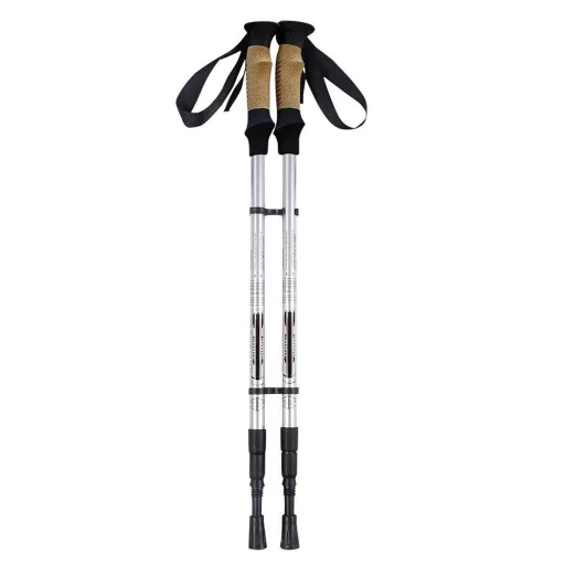 Bastone da Trekking Ultra-leggero Regolabile 65-135 cm, Argento