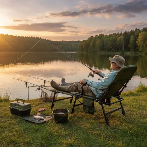 Sedia da pesca grande con poggiapiedi