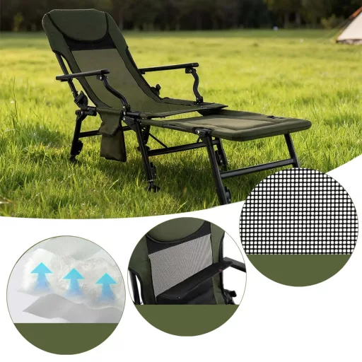Sedia da pesca grande con poggiapiedi