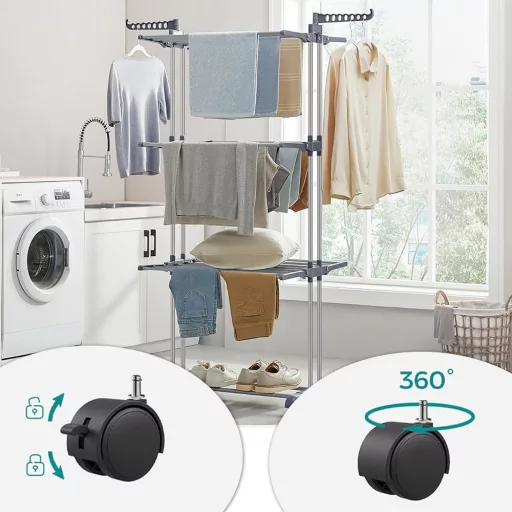 Stendibiancheria Multi-Tier con Ruote