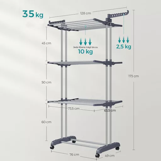 Stendibiancheria Multi-Tier con Ruote