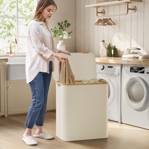 Cesto per la Biancheria con Fodera in Rete Rimovibile