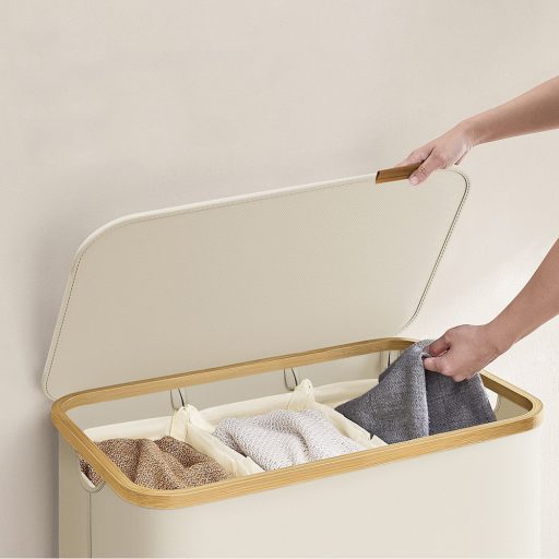 Cesto per la Biancheria con Fodera in Rete Rimovibile