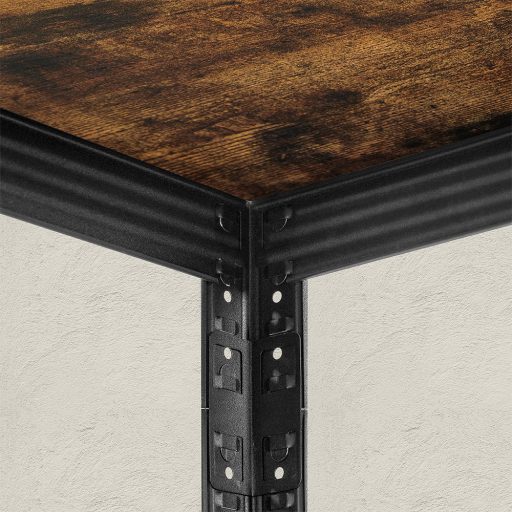 Scaffale in acciaio rustico a 5 ripiani con altezza regolabile per soggiorno o ufficio