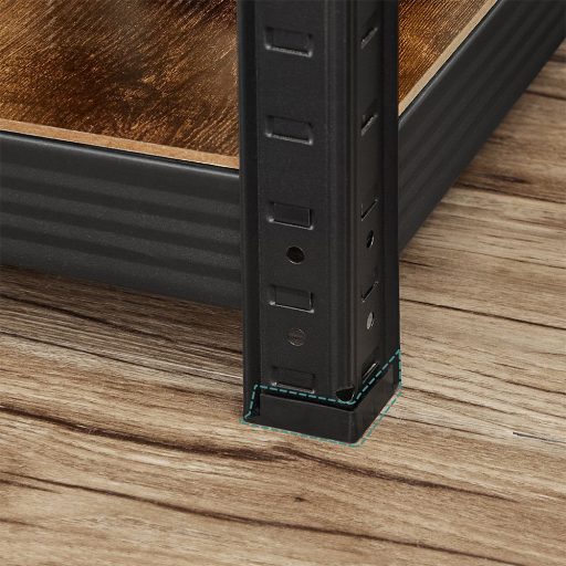 Scaffale in acciaio rustico a 5 ripiani con altezza regolabile per soggiorno o ufficio