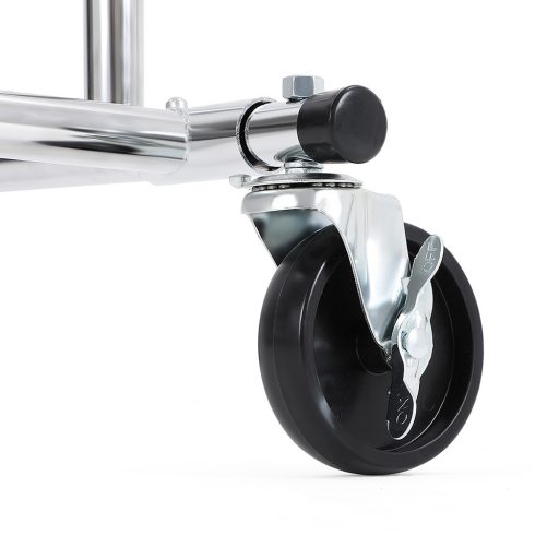 Stendino per abbigliamento regolabile in cromo con ruote industriali - capacità di 110 kg