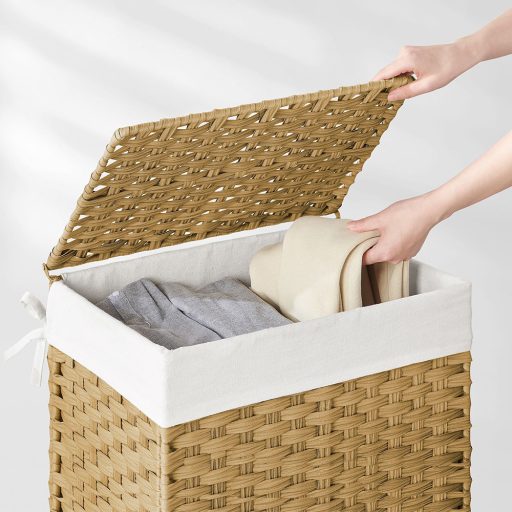 Cesto per la Biancheria in Plastica, 45.5 x 32 x 61cm