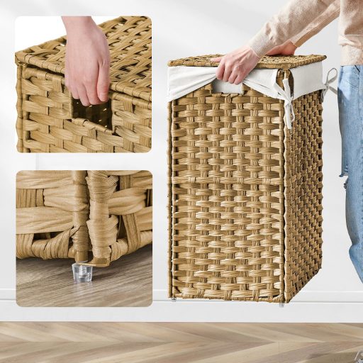 Cesto per la Biancheria in Plastica, 45.5 x 32 x 61cm