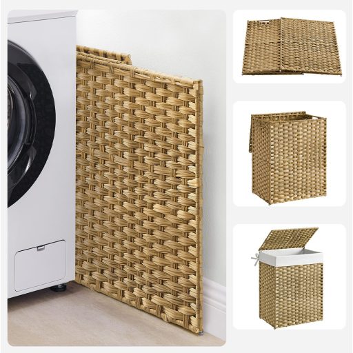 Cesto per la Biancheria in Plastica, 45.5 x 32 x 61cm