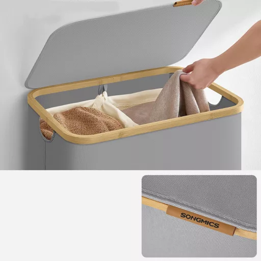 Cesto per Biancheria in Plastica, Grigio