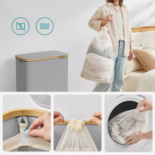Cesto per Biancheria in Plastica, Grigio