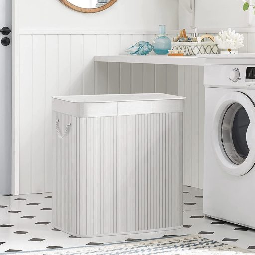 Cesto per la Biancheria in Plastica, Bianco