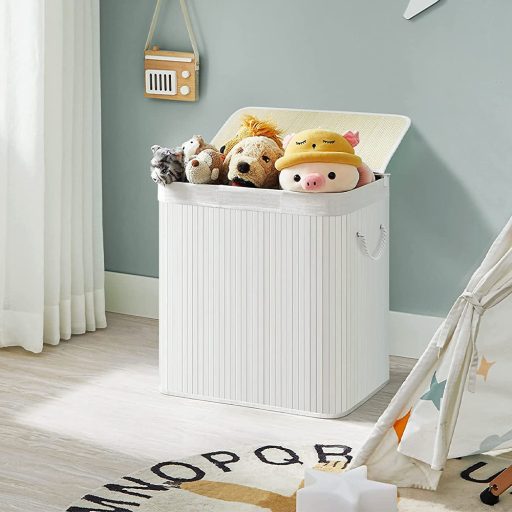 Cesto per la Biancheria in Plastica, Bianco