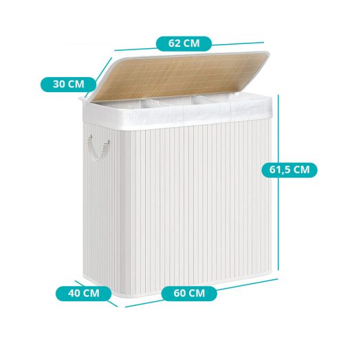 Cesto per la Biancheria in Plastica, Bianco