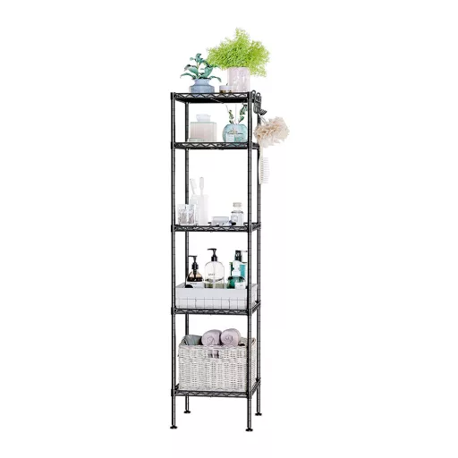 Mobile 5 Ripiani per Bagno, 30 x 30 x 121 cm