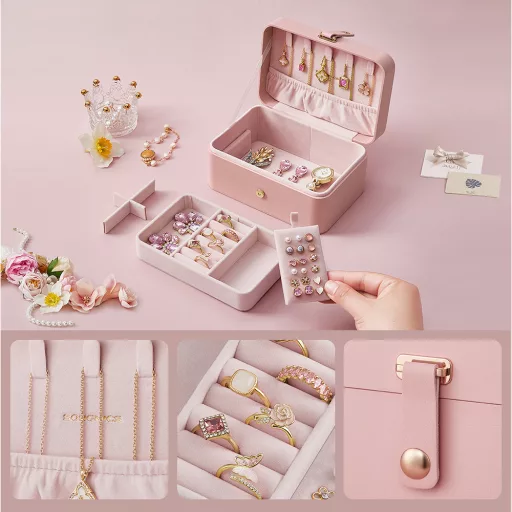 Organizer Gioielli Rosa 16x11x7.8cm