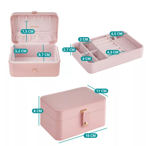 Organizer Gioielli Rosa 16x11x7.8cm