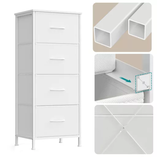 Cassettiera 4 Cassetti 39.6x30x96.2cm